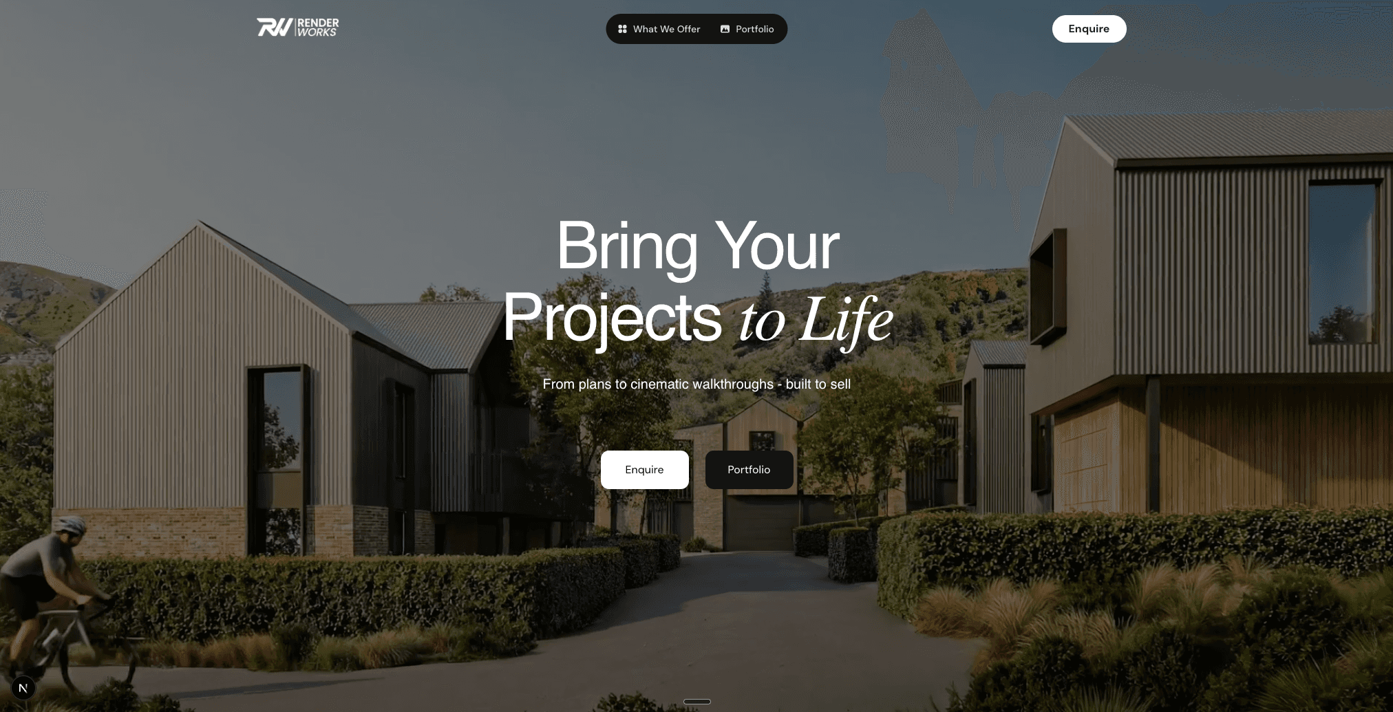 Bespoke development website hero section
